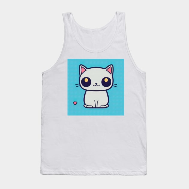 Cartoon cat character icon logo Tank Top by DyeruArt